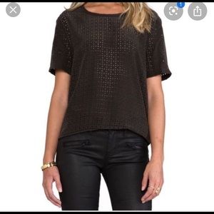 Equipment Silk Top with Laser Cut Pattern